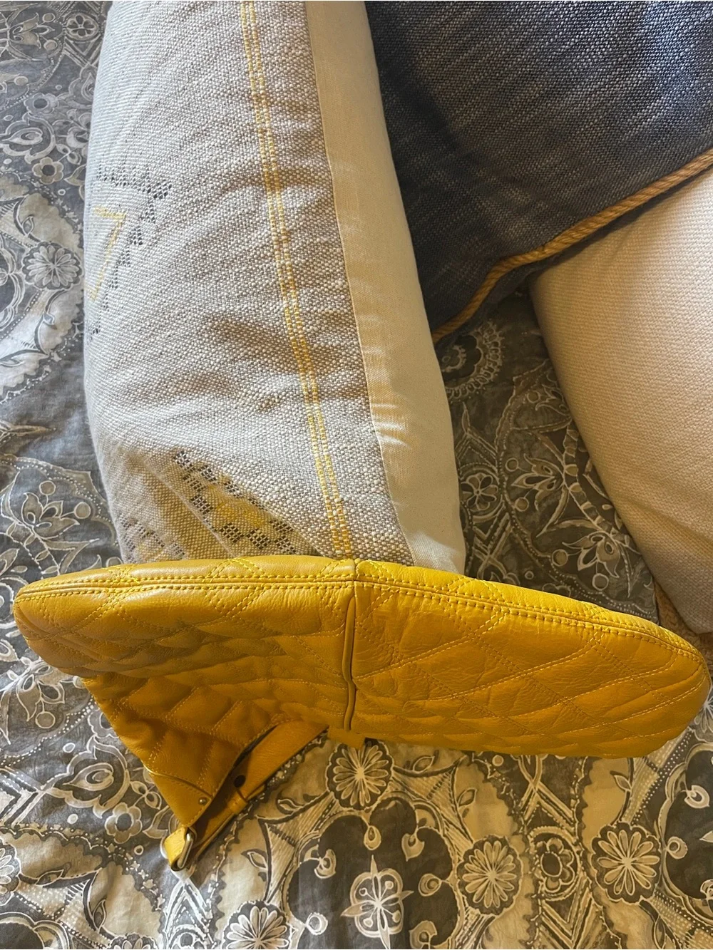 J. Crew Avery Quilted Leather Hobo w Gold Ring Detail